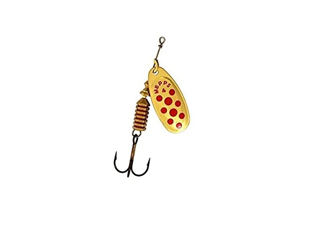 MEPPS comet spinner gold/red dots