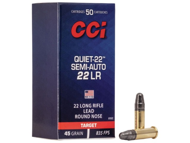 CCI 22LR QUIET SEMI AUTO Cartridge - 2.9g/45gr