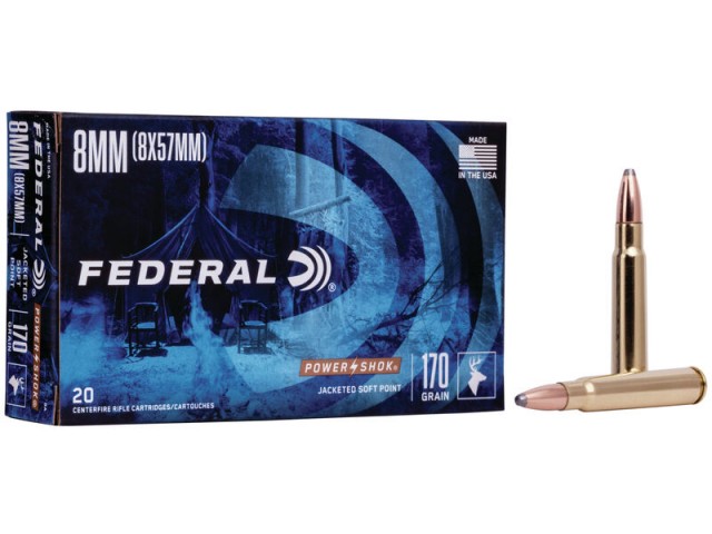 FEDERAL Power Shok 8x57 IS Cartridge - 11g/170gr