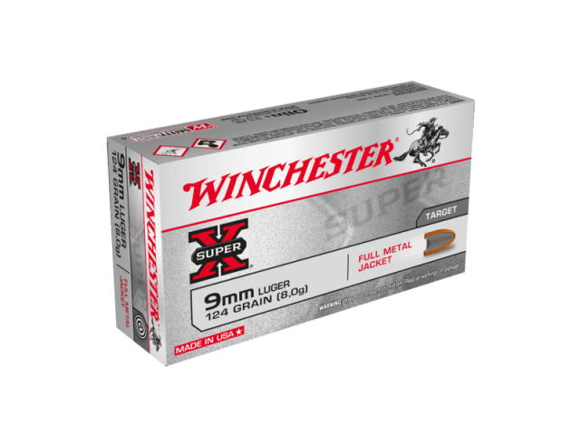 Metak WINCHESTER 9x19 FMJ - 8,0g/124gr