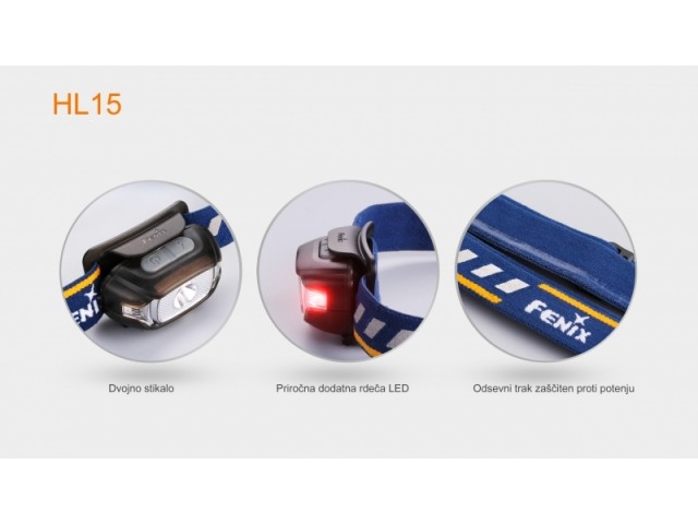 Sveća za glavu FENIX HL15 - plava