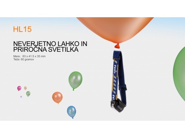 Sveća za glavu FENIX HL15 - plava