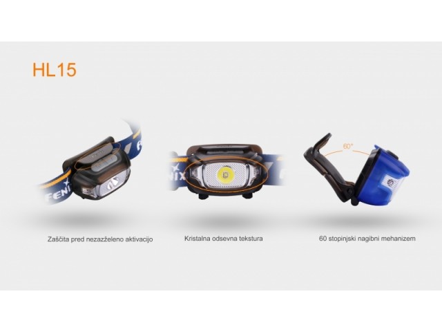 Sveća za glavu FENIX HL15 - plava