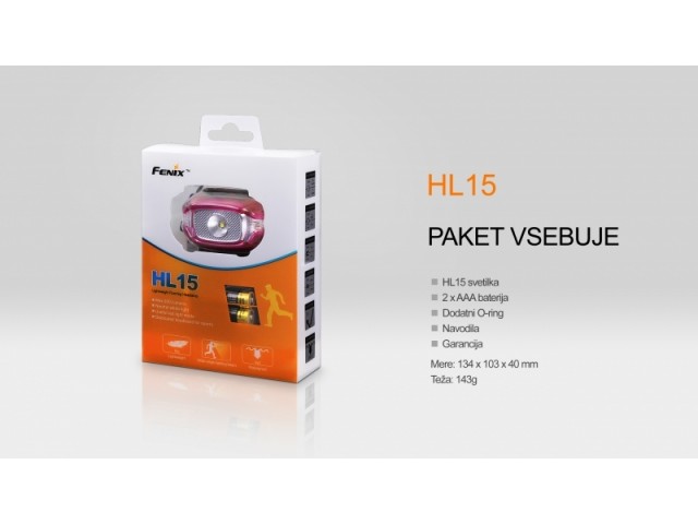 Sveća za glavu FENIX HL15 - plava