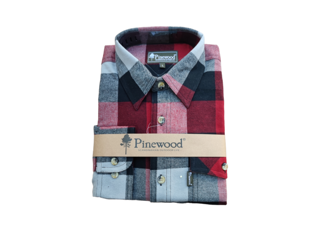 Shirt PINEWOOD Texas large check red - long sleeve