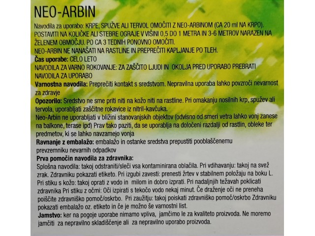 Sredstvo za odganjanje divjadi neo-ARBIN - 1 Lt