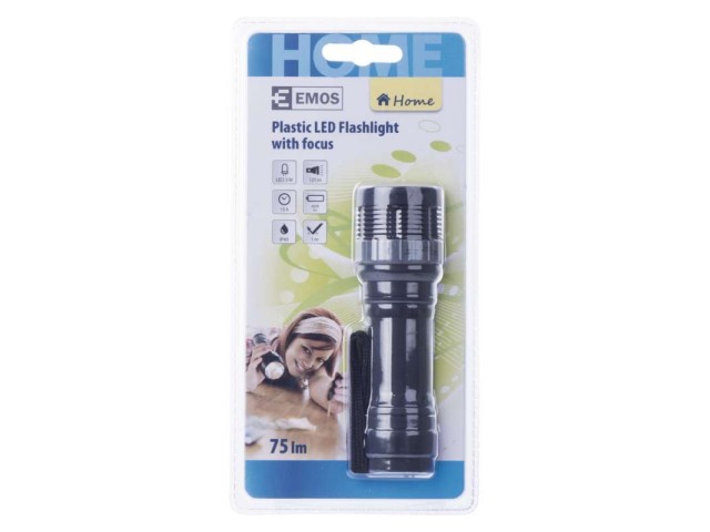 LED Flashlight, 75 lm, 3x AAA, Focus