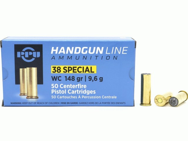 PPU .38 SPECIAL WC (wadcutter) - 9.6g Cartridge