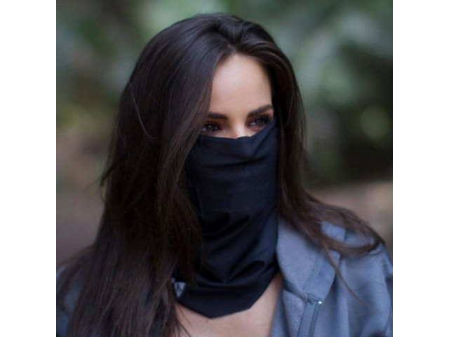 Face Scarf Solid Black - black
