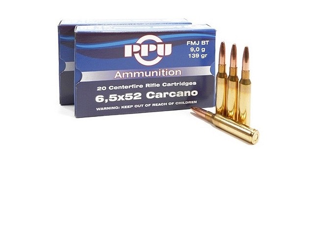 Cartuccia PPU 6,5 Carcano FMJ BT 9,0g