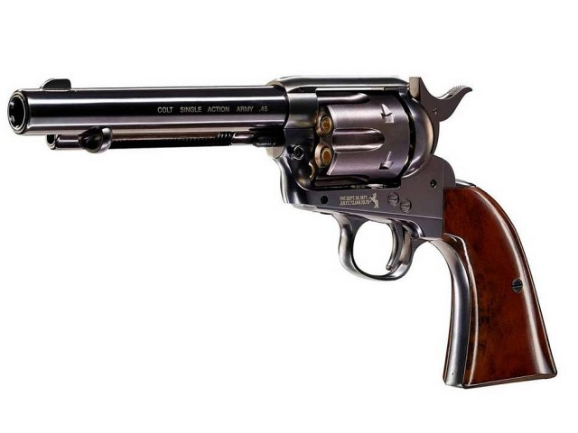Pistola ad aria COLT SAA .45 - 4,5 mm CO2 blu/brown - pallini