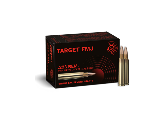 Cartuccia GECO .223 Rem FMJ Target 3,6g