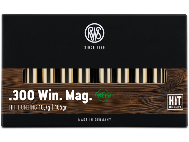 Cartuccia RWS 300 Win. Mag HIT Green - 10,7g/165gr