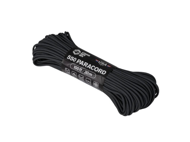 ATWOOD ROPE Paracord 550 - Black 30m/100ft