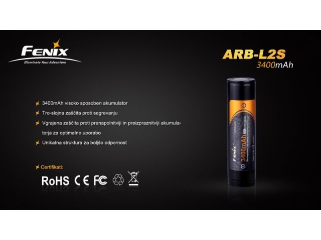 Akumulator FENIX 18650 3400 MAH AKUMULATOR (punjiva baterija)