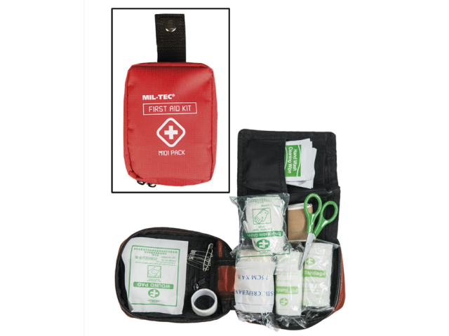 Komplet prva pomoč MILTEC Midi pack - rdeča