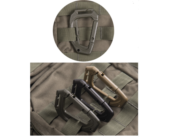 Tactical carabiner ABS plastic 8.5 cm GREEN - 2 pcs