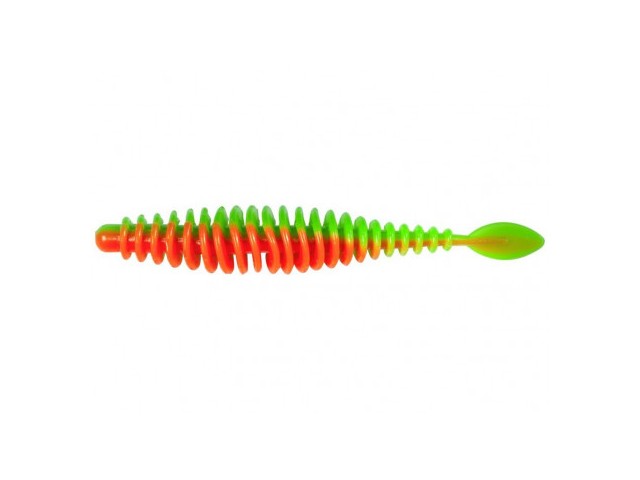Esca in silicone MAGIC TROUT T-Worm P-Tail - verde neon/arancione