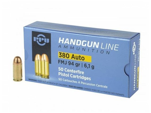 Munizione PPU 9 corto 6,1g FMJ (.380 auto)