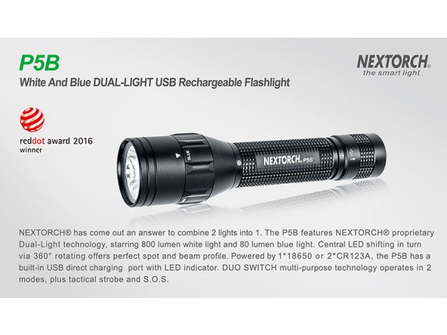 Flashlight NEXTORCH P5B - blue light