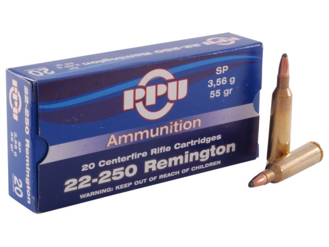 Cartuccia PPU 22-250 Rem. SP - 3,56g/55gr