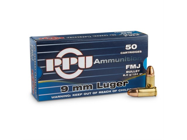 Proiettile PPU 9mm FMJ 8 g/124 gr
