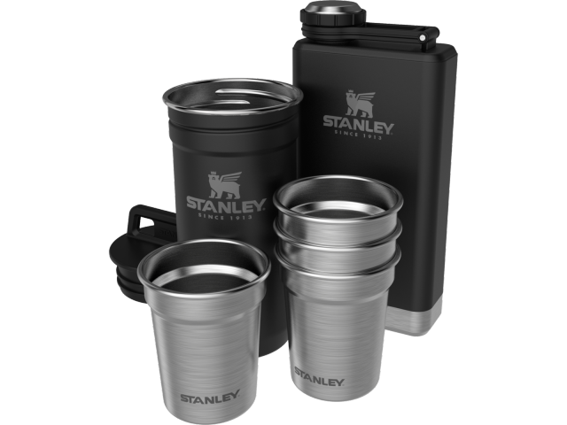 Set STANLEY Adventure Pre-Party, 4 bicchieri + flask - nero