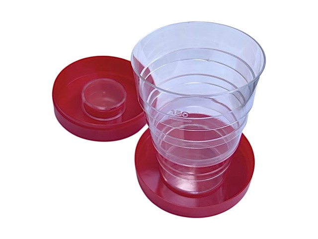 Zložljiv kozarec RDEČ plastičen - 150 ml