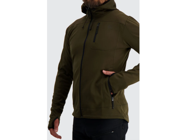 Powerfleece da caccia ALASKA 1795 Sniper con cappuccio- muschio/verde