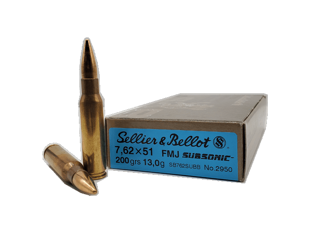 Naboj S&B 7,62x51 FMJ Subsonic - 13,0g/200gr