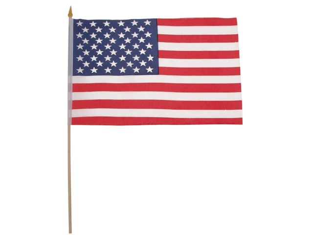 USA Flag 44x30 cm on Wooden Stick