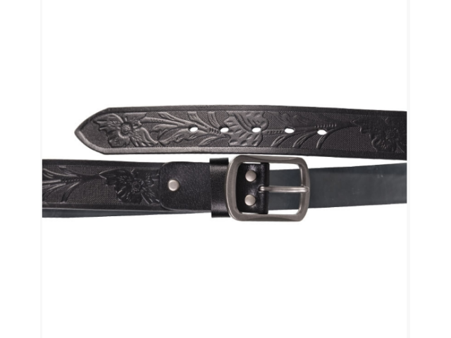 BLACK LEATHER BELT WESTERN