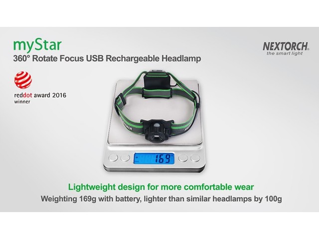 Prednja svjetiljka NEXTORCH myStar CRNA - punjiva