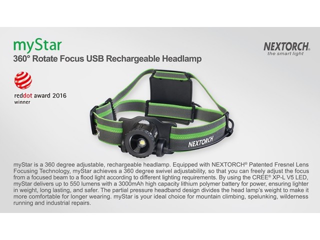 Recharchable light NEXTORCH myStar - green