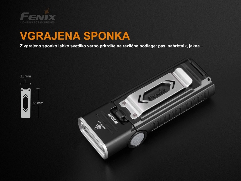Work flashlight FENIX WT20R rechargeable - 400 lumens