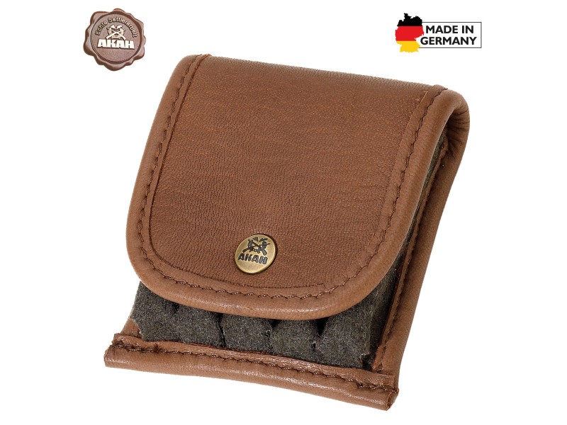Custodia per cartucce AKAH pelle/loden a pallini