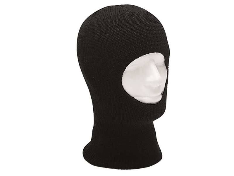 BLACK ONE-HOLE ACRYLIC BALACLAVA