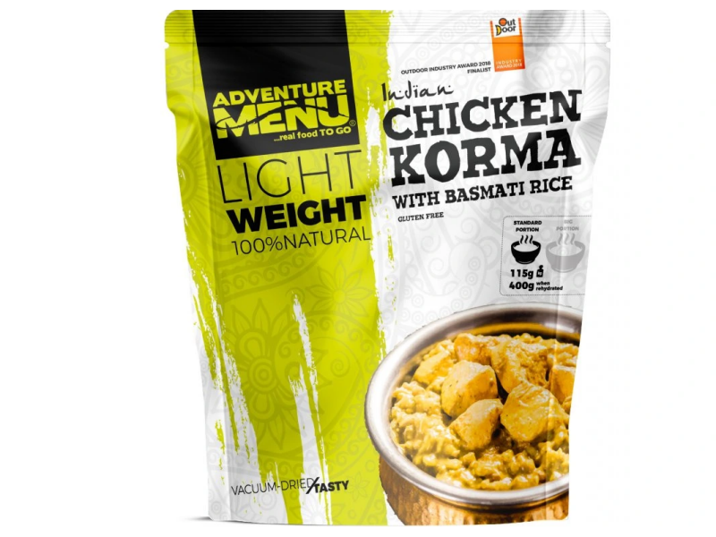 Obrok ADVENTURE MENU Piščančija Korma z Basmati rižem - 400g
