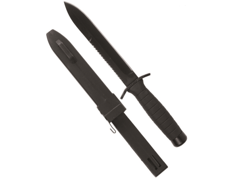 Nož MILTEC Black combat z žago