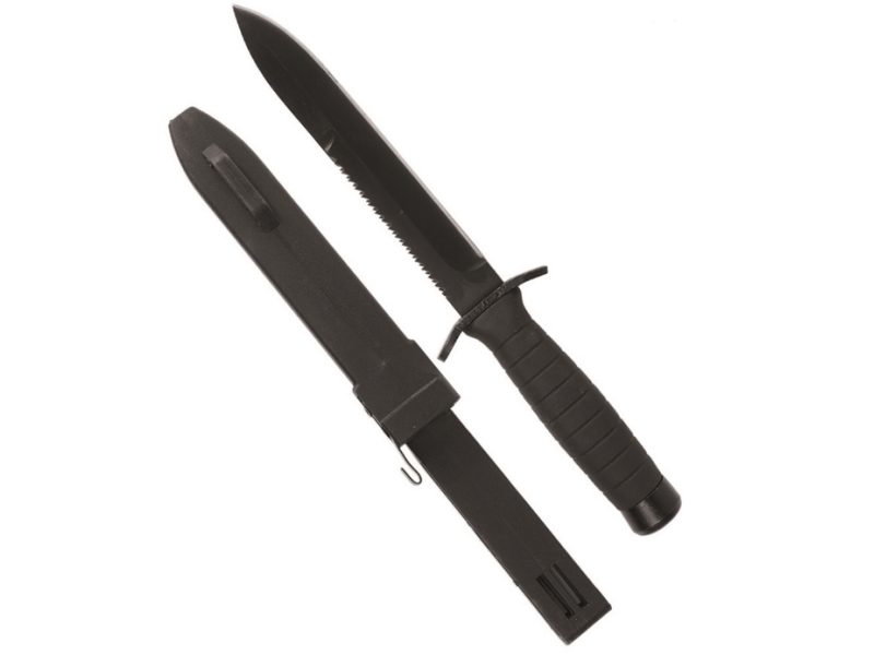 Coltello MILTEC Black combat con sega