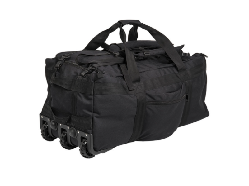 MILTEC BLACK COMBAT DUFFLE BAG WITH WHEEL