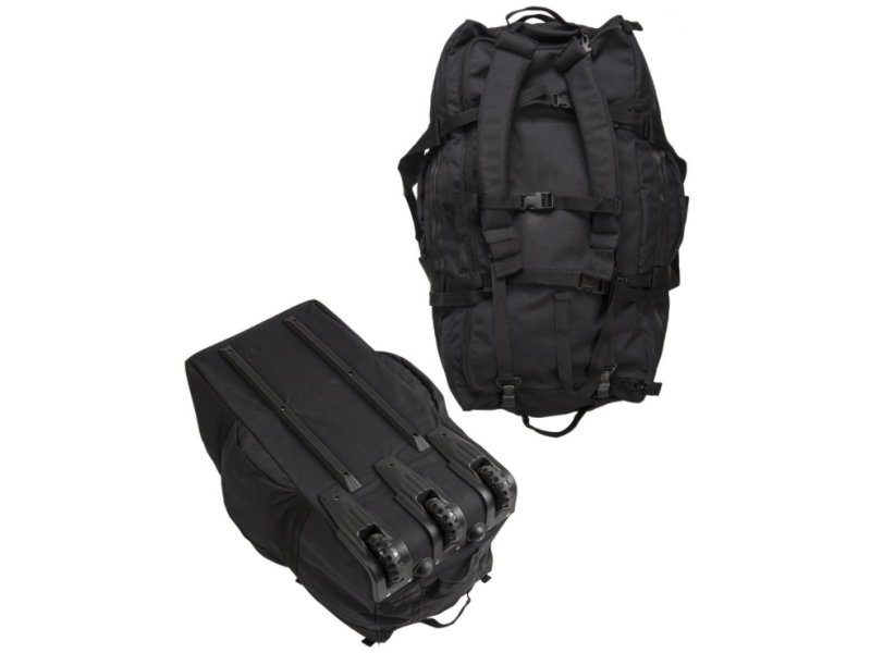 MILTEC BLACK COMBAT DUFFLE BAG WITH WHEEL