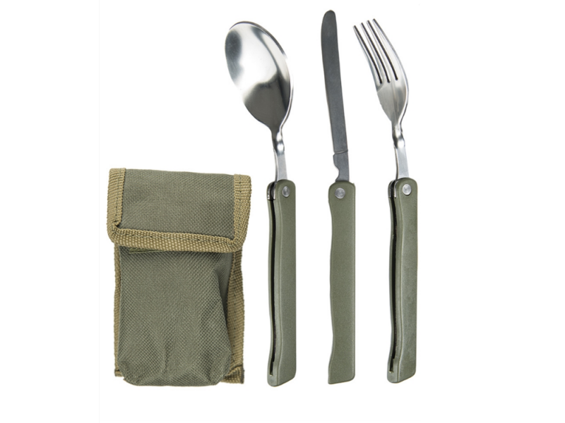 FOLDABLE 3-PC OD EATING UTENSIL W. POUCH