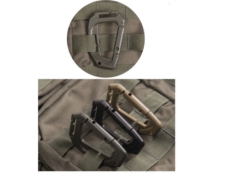 Tactical carabiner ABS plastic 8.5 cm GREEN - 2 pcs