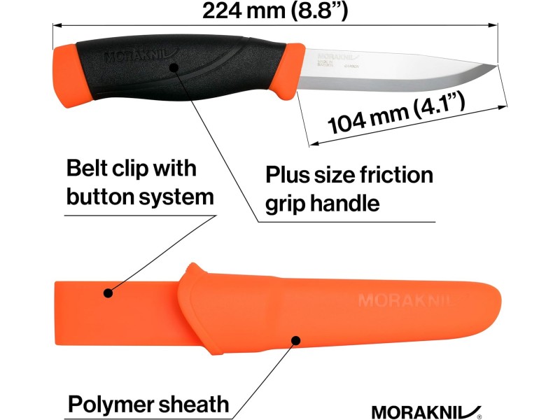 Fiksni nož MORAKNIV Companion - oranžen