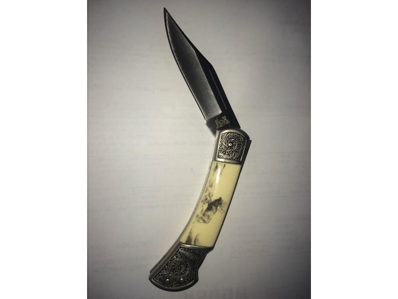Lovski nož z motivom jelena - 8 cm