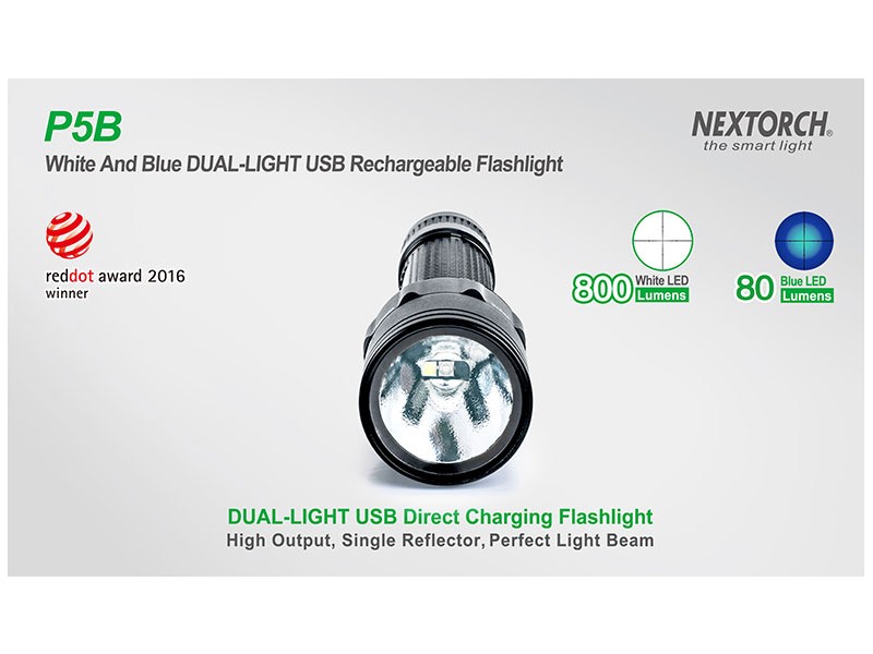 NEXTORCH P5B - wiederaufladbare Lampe (Blutspur - blaues Licht)
