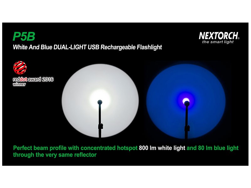 Svetilka NEXTORCH P5B - polnilna (krvna sled - modra svetloba)