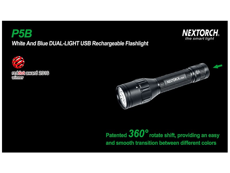 NEXTORCH P5B - wiederaufladbare Lampe (Blutspur - blaues Licht)