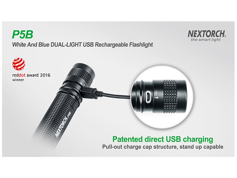 NEXTORCH P5B - wiederaufladbare Lampe (Blutspur - blaues Licht)
